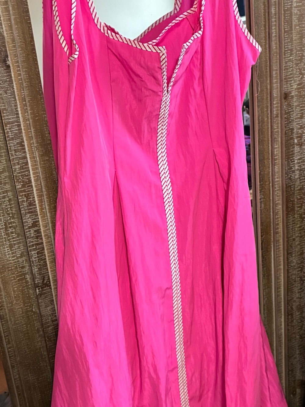 glam Bright Pink Midi Dress with Rope-Trim